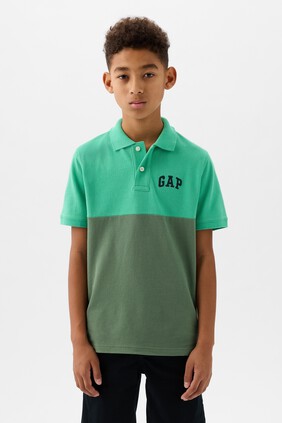 Kids Gap Logo Colorblock Pique Polo Shirt