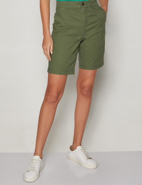 9" Mid Rise Twill Bermuda Shorts