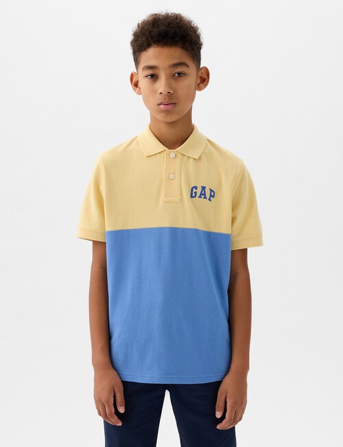 Kids Gap Logo Colorblock Pique Polo Shirt