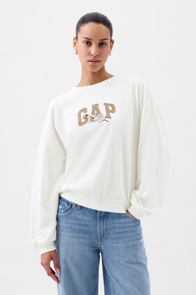 Gap Arch Logo Puff Sleeve Sweatshirt