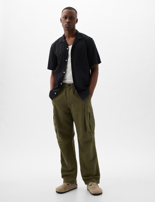 Linen-Cotton Cargo Pants