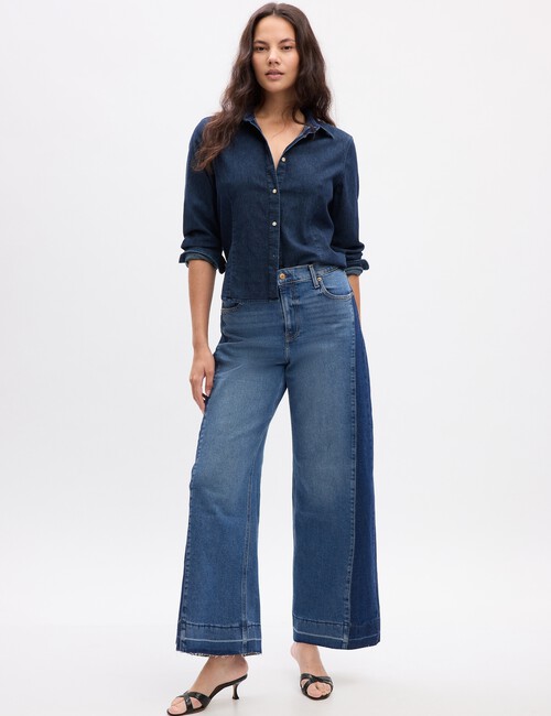 High Rise Stride Wide-Leg Jeans