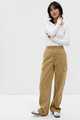 Mid Rise Loose Khaki Cargo Pants