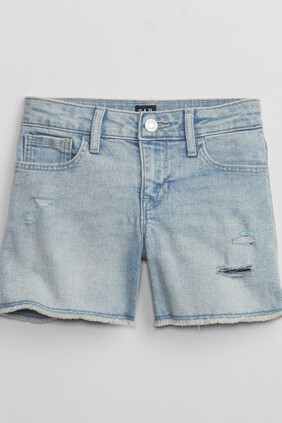 Kids Mid Rise Midi Denim Shorts