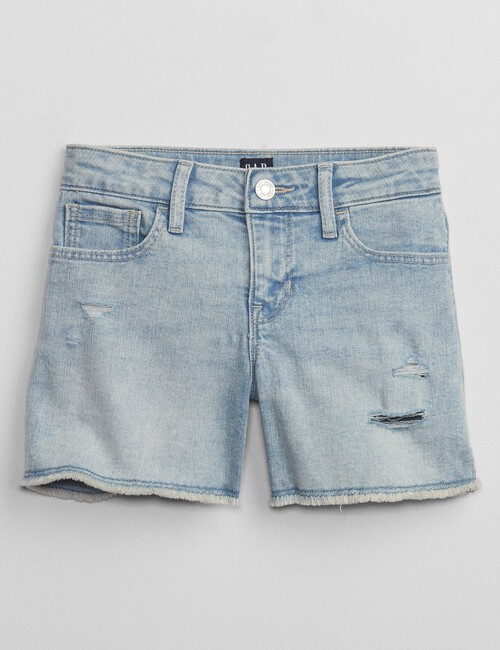 Kids Mid Rise Midi Denim Shorts