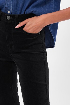 High Rise Velvet Vintage Slim Jeans with Washwell