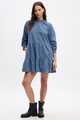 Tiered Denim Mini Shirtdress