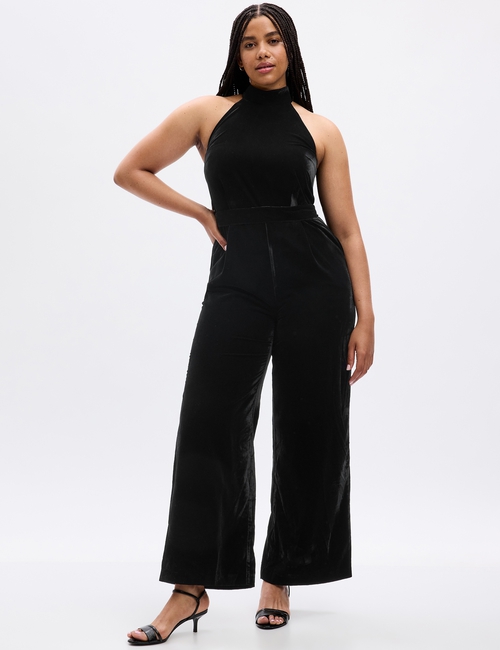 Velvet Halter Jumpsuit