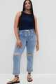 Mid Rise Easy Denim Utility Jeans