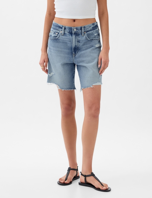 8" Mid Rise '90s Loose Denim Bermuda Shorts