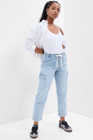 Mid Rise Easy Cargo Jeans