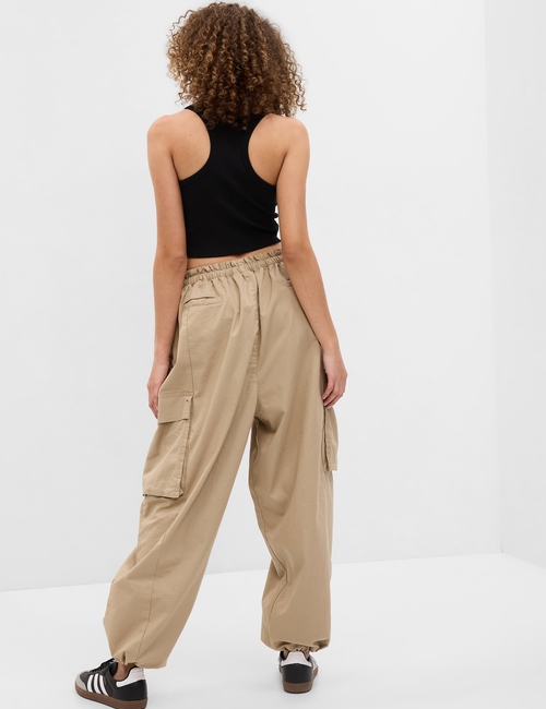 Cotton Cargo Parachute Pants