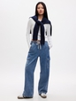 High Rise Wide-Leg Pull-On Jeans