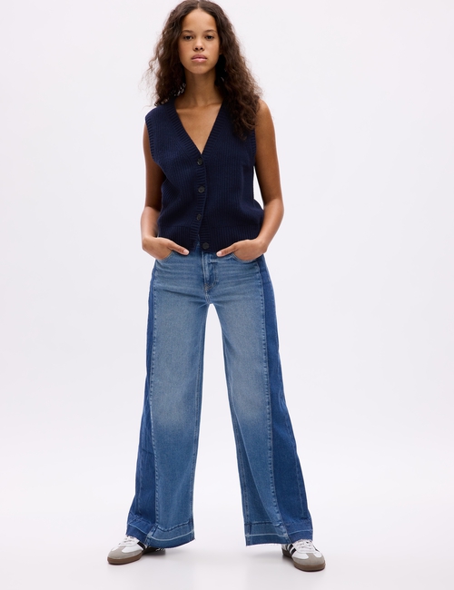 High Rise Stride Wide-Leg Jeans