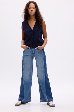 High Rise Stride Wide-Leg Jeans