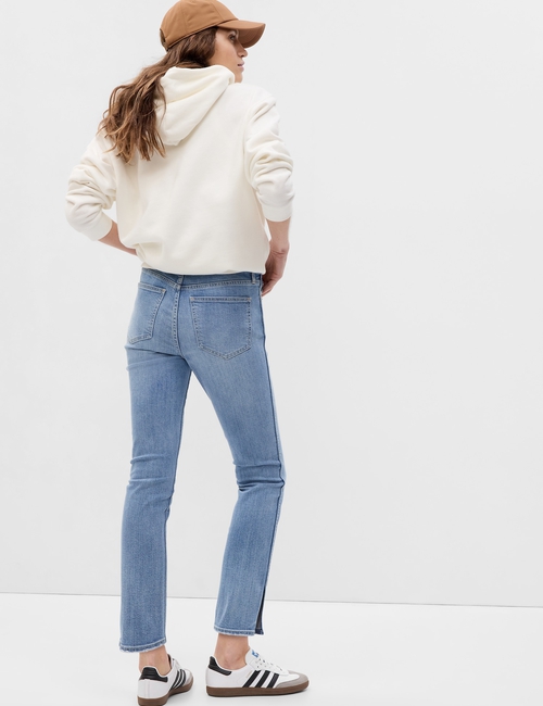 Mid Rise Split-Hem Vintage Slim Jeans