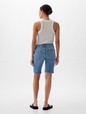 9" Mid Rise Denim Bermuda Shorts