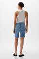 9" Mid Rise Denim Bermuda Shorts