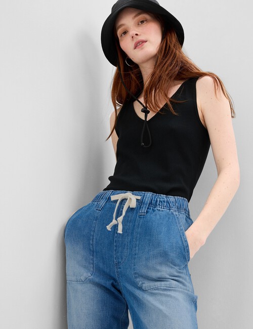 Mid Rise Easy Pull-On Jeans