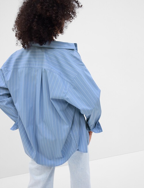 Organic Cotton Oversized Stripe Poplin Shirt