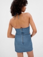 Denim Cutout Halter Mini Dress