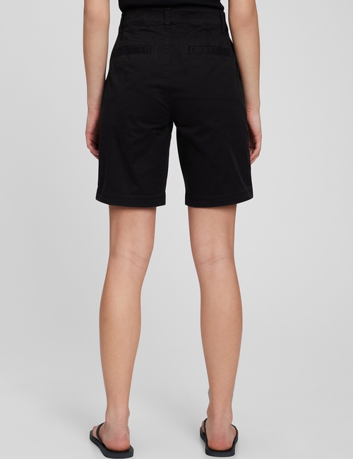 9" High Rise Twill Bermuda Shorts