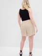 5" High Rise Pleated Linen Shorts