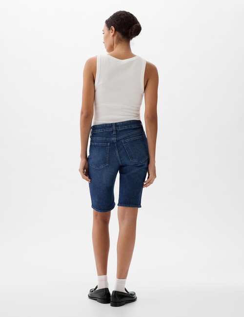 9" Mid Rise Denim Bermuda Shorts