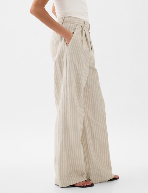 365 High Rise Linen-Cotton Trousers