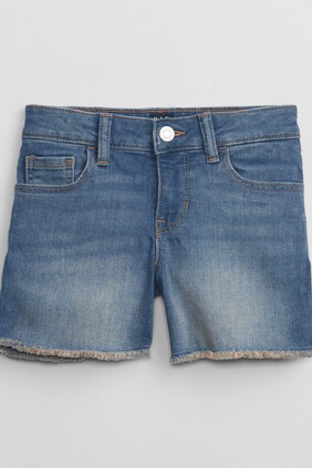 Kids Mid Rise Midi Denim Shorts