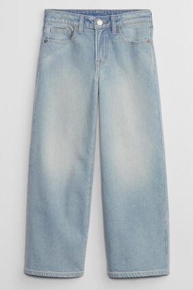 Kids High Rise Wide-Leg Ankle Jeans