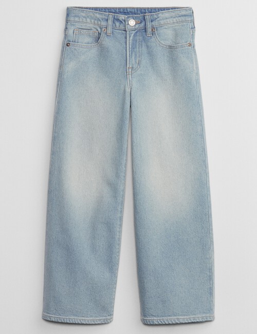 Kids High Rise Wide-Leg Ankle Jeans