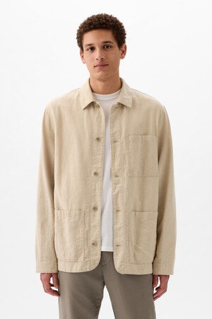 Linen-Cotton Chore Jacket