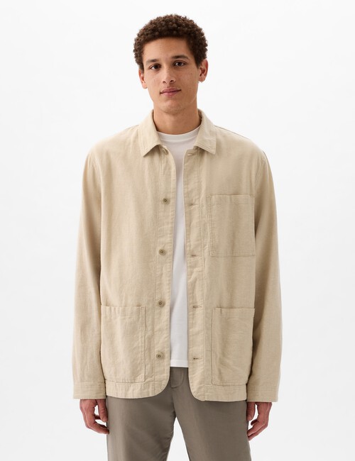 Linen-Cotton Chore Jacket