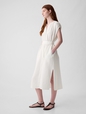 Crinkle Gauze Belted Midi Dress