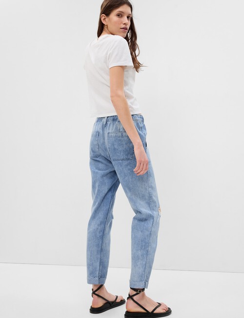 Mid Rise Easy Denim Utility Jeans