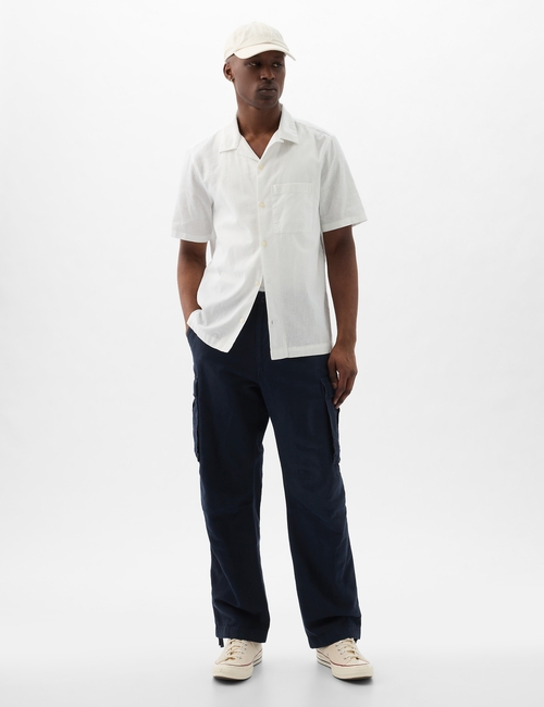 Linen-Cotton Cargo Pants