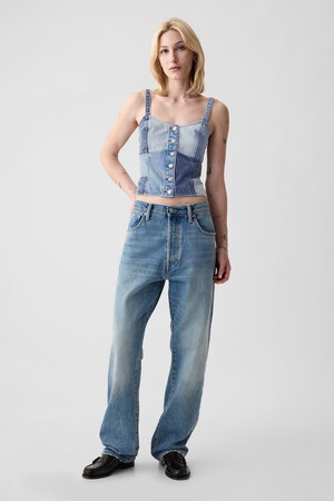 PG SL DENIM PIECED CORSET