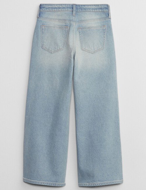 Kids High Rise Wide-Leg Ankle Jeans