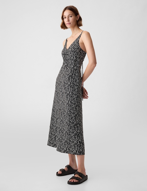 Ruched Slip Midi Dress