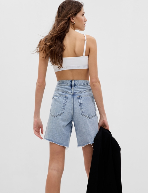 8" Mid Rise '90s Loose Denim Bermuda Shorts