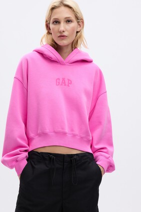 Arch Logo Cropped Hoodie