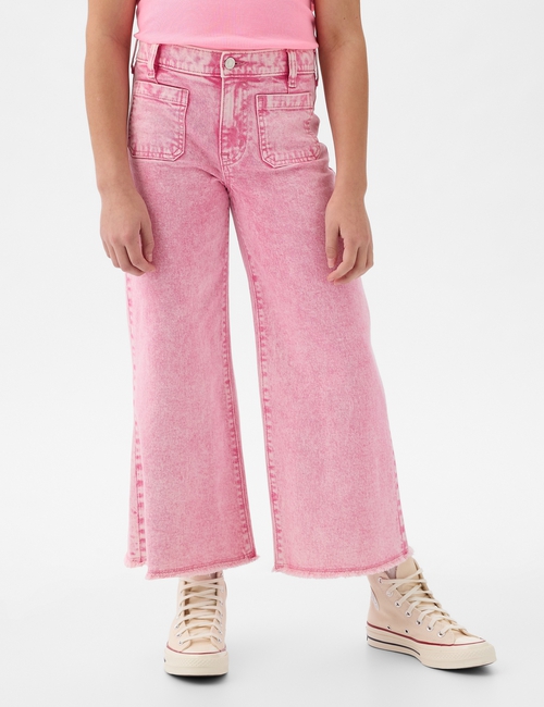 Kids High Rise Stride Wide-Leg Ankle Jeans