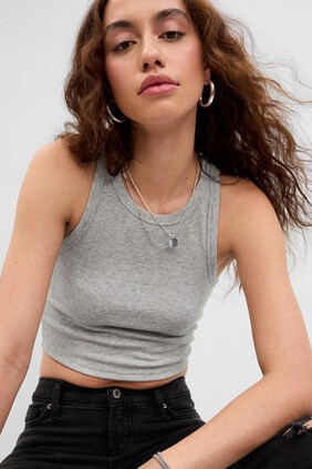 Cropped Rib Tank Top