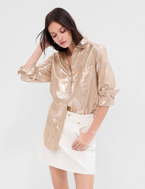 Metallic Boyfriend Shirt