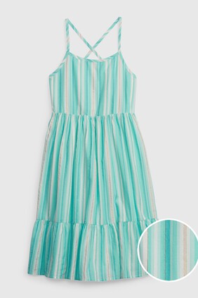 Kids Crinkle Gauze Tiered Midi Dress