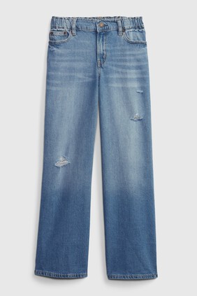 Kids High Rise Wide Leg Jeans with Washwell