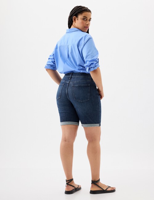 9" Mid Rise Denim Bermuda Shorts