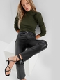 High Rise Vegan Leather Vintage Slim Pants