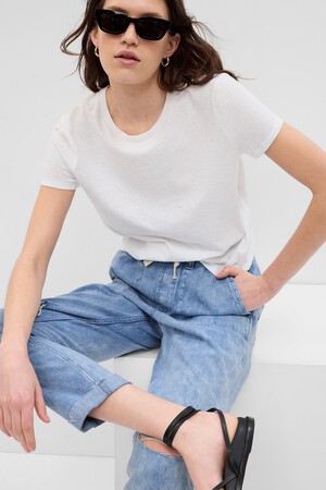 Mid Rise Easy Denim Utility Jeans